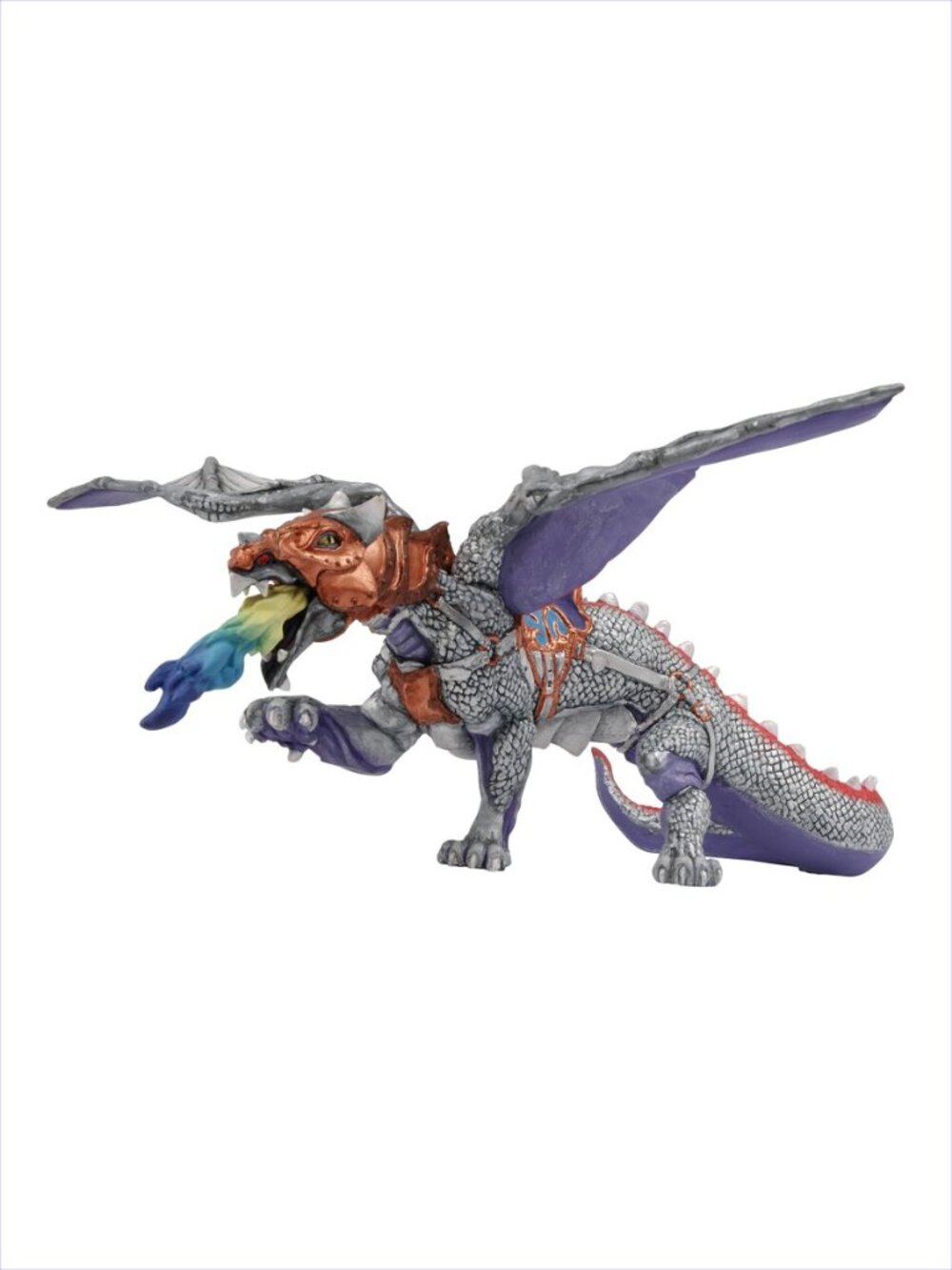 Papo Fantasy War Dragon Silver Figurine (38937) Retired New w/Tag Age 3+